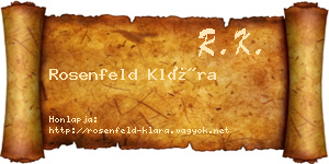 Rosenfeld Klára névjegykártya
